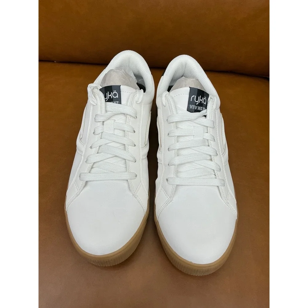 Ryka Viv Next Sneaker Womens 9W White New Gum Sole Low Top Lace Up Z1272